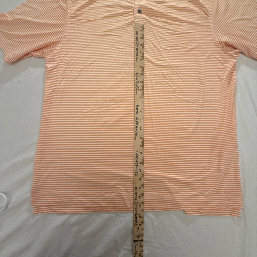 Footjoy Shirt Mens Extra Large Orange Striped Performance Polo Golf - Picture 8 of 9